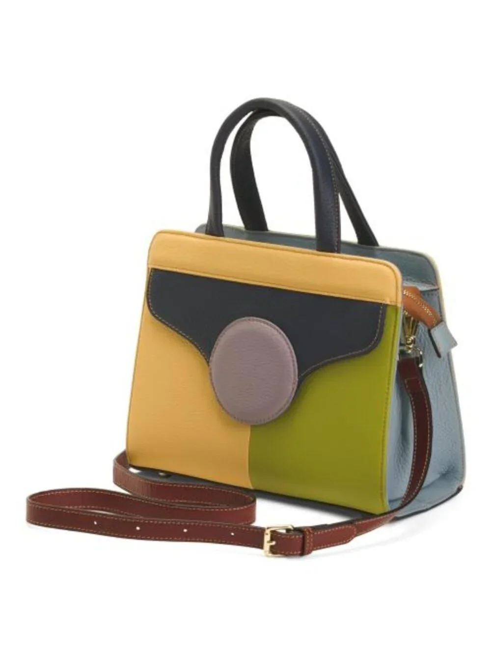 AMERILEATHER Leather Arlene Top Handle Shoulder Bag - Picture 1 of 4